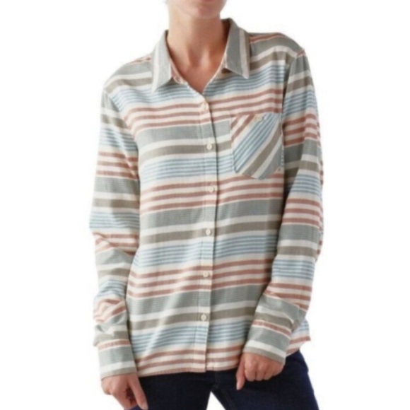 2 for $15 😍 Patagonia Haywood Flannel Pinyon Stripes Button Down – Blue – Size 4 - Picture 1 of 7